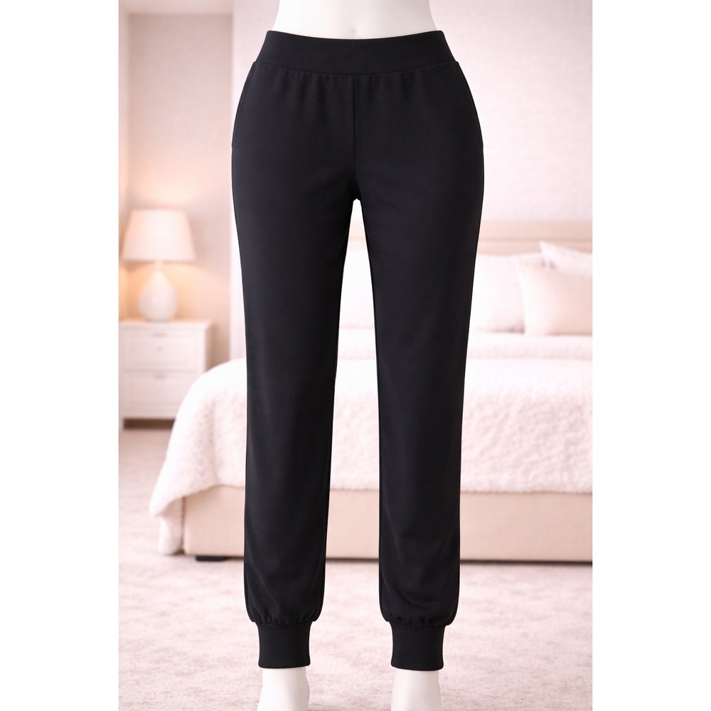 Belle by Kim Gravel Black Jogger Pants Womens XL Elastic Waist Pockets Cuffed